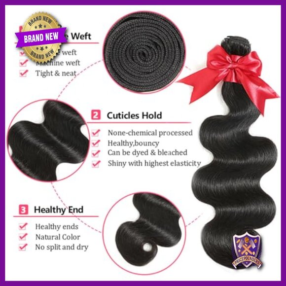 12A Brazilian Virgin Human Hair 3 Bundles with 13x4 HD Lace Frontal